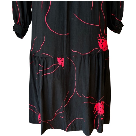 Chez California by Tandy vintage 80s floral shirt dress with drop waist - Picture 4 of 14